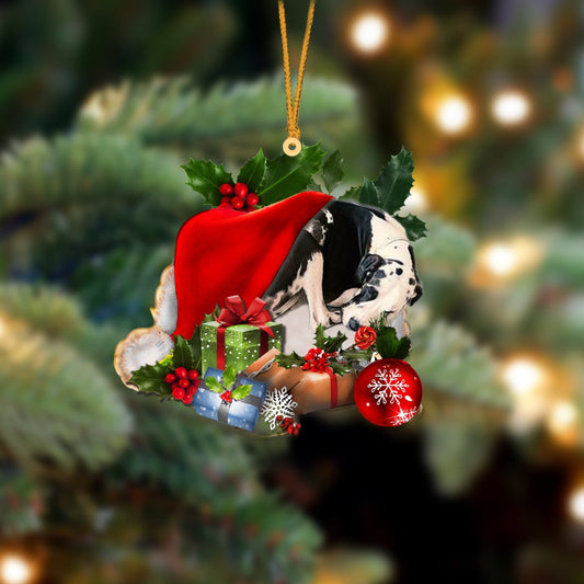 Great Dane Sleeping In Hat Christmas Ornament Two Sided OO4278