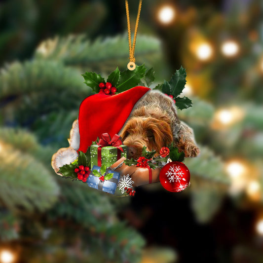 Spinone Italiano Sleeping In Hat Christmas Ornament Two Sided OO4276