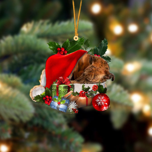 Whippet Sleeping In Hat Christmas Ornament Two Sided OO4274