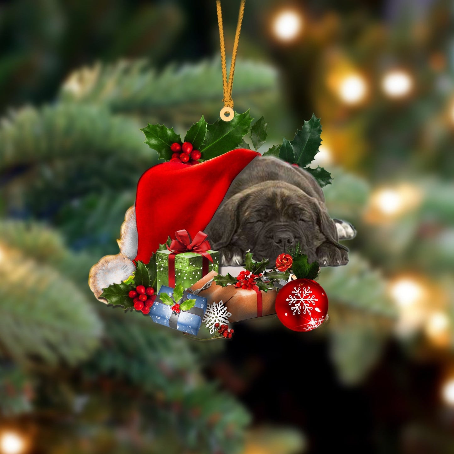 Cane Corso Sleeping In Hat Christmas Ornament Two Sided OO4268