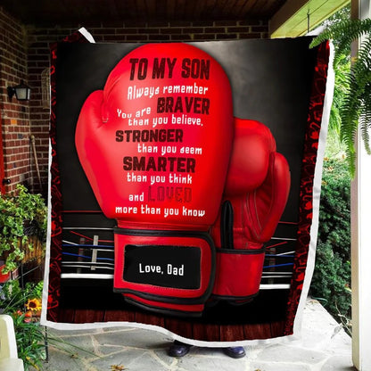 Customized Boxing Blanket for Men, Boxing is Cheaper than Therapy Fleece Blanket BD0011