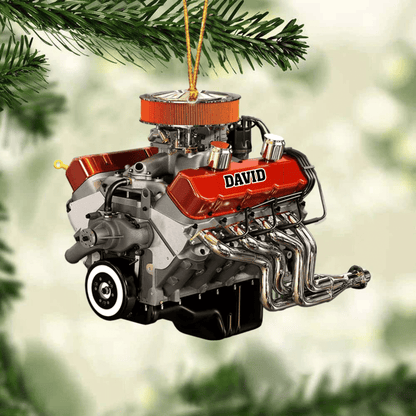 Drag Racing Hot Rod V8 Engine, Custom Drag Racing Ornament, Christmas Gift For Racing Lovers SO0852