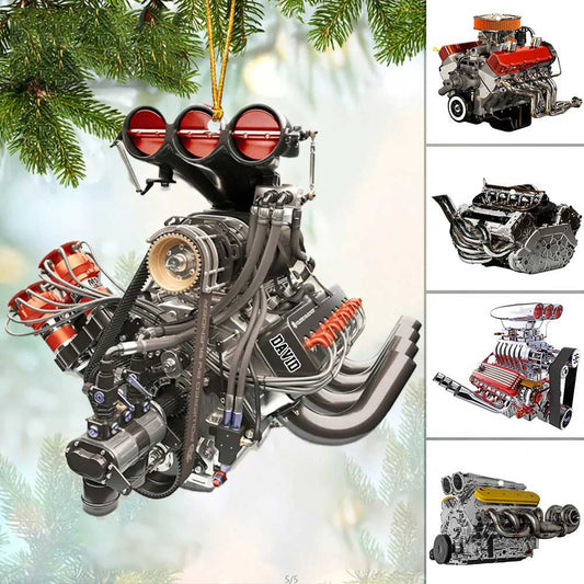 Drag Racing Hot Rod V8 Engine, Custom Drag Racing Ornament, Christmas Gift For Racing Lovers SO0852