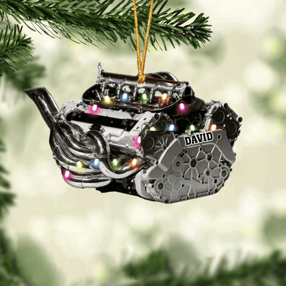 Drag Racing Hot Rod V8 Engine, Custom Drag Racing Ornament, Christmas Gift For Racing Lovers SO0852