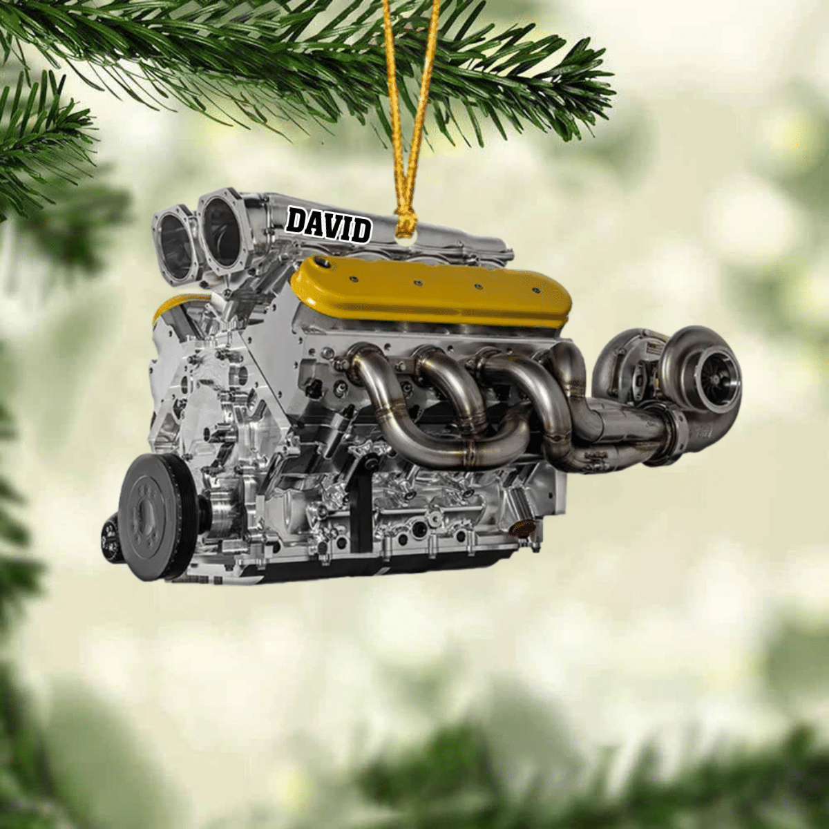 Drag Racing Hot Rod V8 Engine, Custom Drag Racing Ornament, Christmas Gift For Racing Lovers SO0852