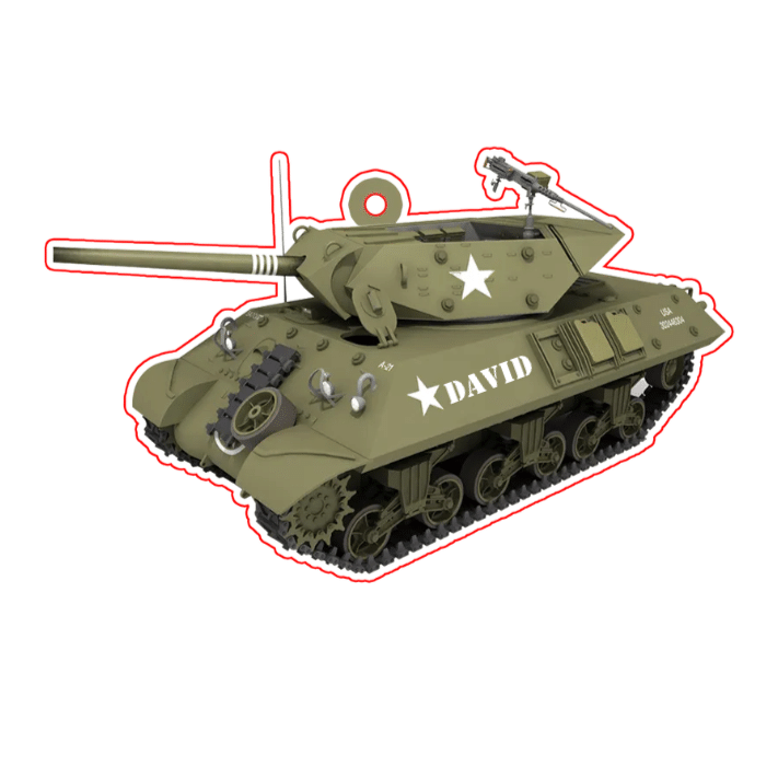 Veteran Tank Personalized Acrylic Custom Shape Ornament for Veteran's Day, Gift for Dad Veteran OO4243