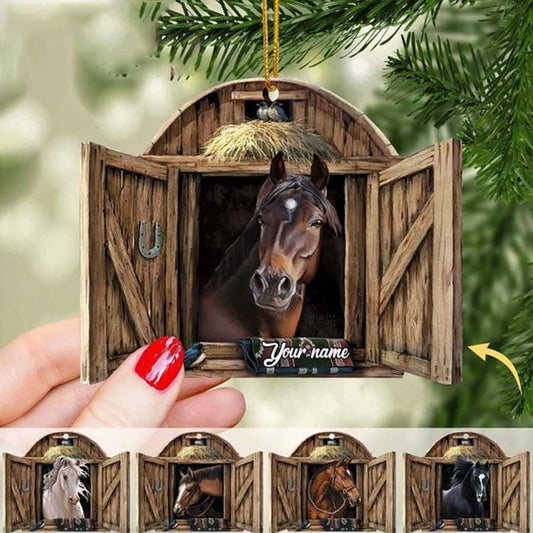 Personalized Horse Ornament, Country Horses On Farm, Horse Breeds Custom Name for Horse Lovers OO4241