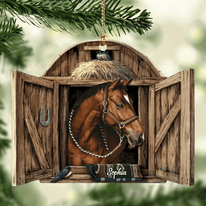 Personalized Horse Ornament, Country Horses On Farm, Horse Breeds Custom Name for Horse Lovers OO4241