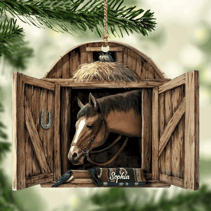 Personalized Horse Ornament, Country Horses On Farm, Horse Breeds Custom Name for Horse Lovers OO4241