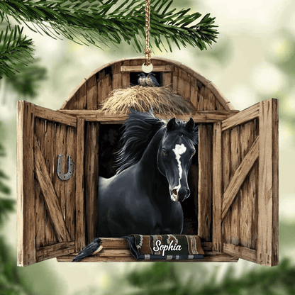 Personalized Horse Ornament, Country Horses On Farm, Horse Breeds Custom Name for Horse Lovers OO4241