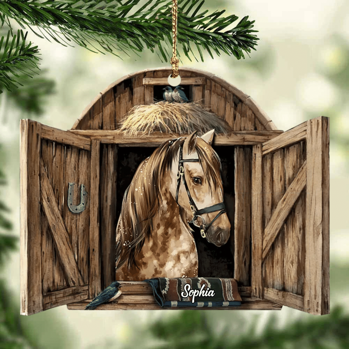 Personalized Horse Ornament, Country Horses On Farm, Horse Breeds Custom Name for Horse Lovers OO4241