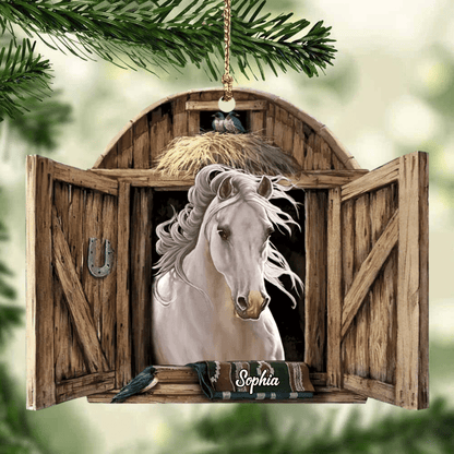 Personalized Horse Ornament, Country Horses On Farm, Horse Breeds Custom Name for Horse Lovers OO4241