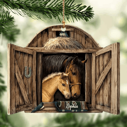 Personalized Horse Ornament, Country Horses On Farm, Horse Breeds Custom Name for Horse Lovers OO4241