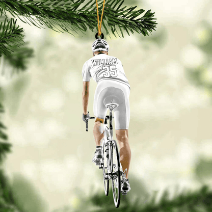 Personalized Male Cyclist / Bike Riding Acrylic Ornament, Gift For Cyclists, Gift for Man SO0851