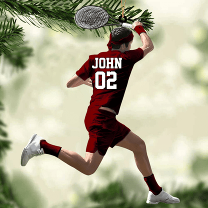 Personalized Boy Tennis Player Acrylic Christmas Ornament - Gift For Tennis Lovers/Players SO0989