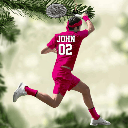 Personalized Boy Tennis Player Acrylic Christmas Ornament - Gift For Tennis Lovers/Players SO0989