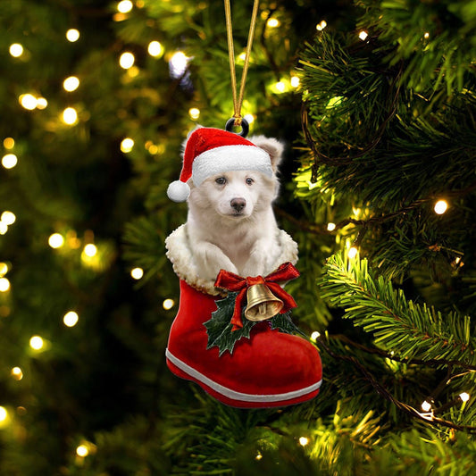 Icelandic Sheepdog In Santa Boot Christmas Two Sided Ornament OO4104