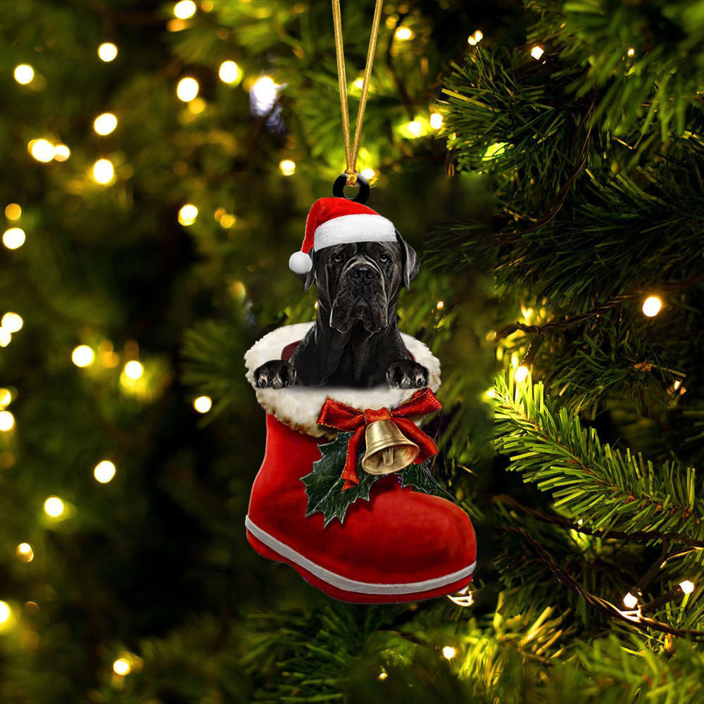 Cane Corso 3 In Santa Boot Christmas Two Sided Ornament OO4199