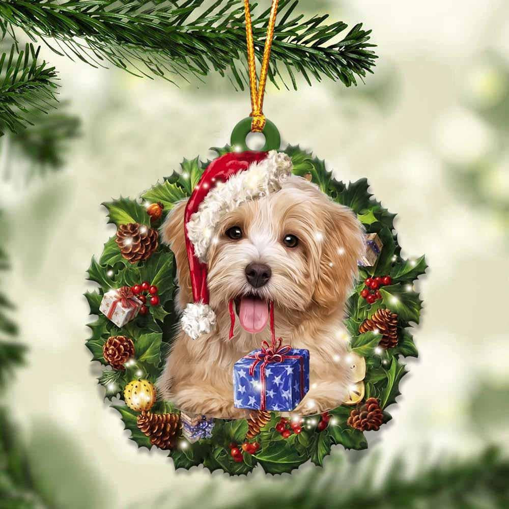 Havanese and Christmas Wreath Ornament gift for Havanese lover ornament OO4015