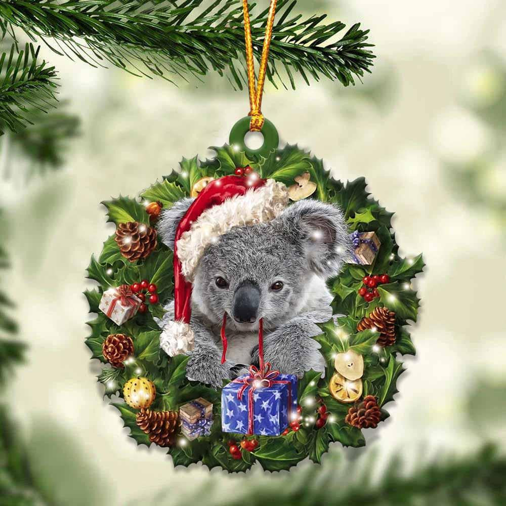 Koala and Christmas Wreath Ornament gift for Koala lover ornament OO3976