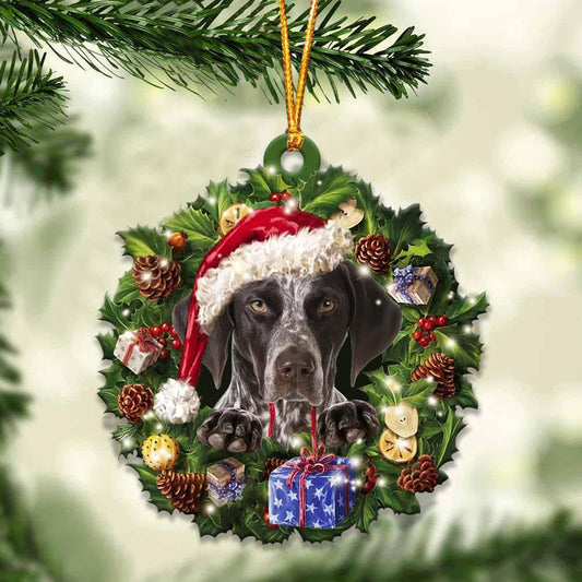 German Shorthaired Pointer and Christmas Wreath Ornament gift for German Shorthaired Pointer lover ornament OO3991