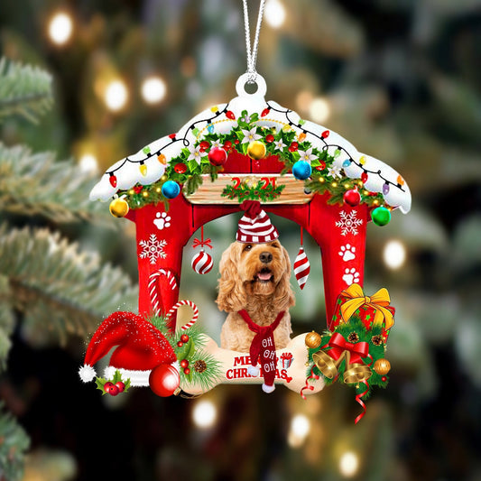 Cockapoo Christmas House Custom Shaped Two Sided Ornament OO3931