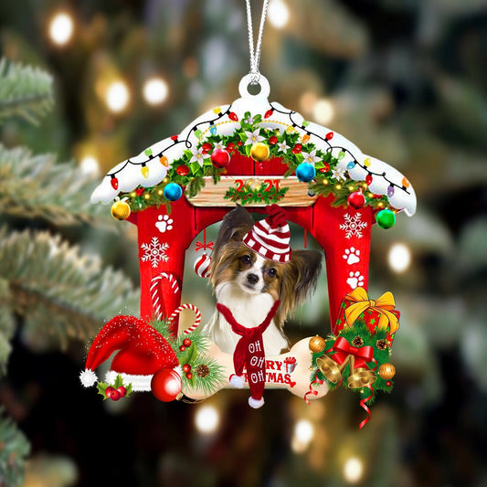 Papillon Christmas House Custom Shaped Two Sided Ornament OO3917