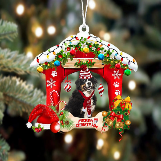 Bernese Mountain Dog Christmas House Custom Shaped Two Sided Ornament OO3933