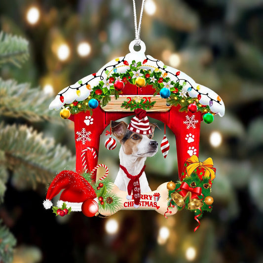 Jack Russel Terrier Christmas House Custom Shaped Two Sided Ornament OO3938