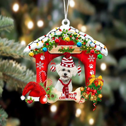 Bichon Frise Christmas House Custom Shaped Two Sided Ornament OO3926