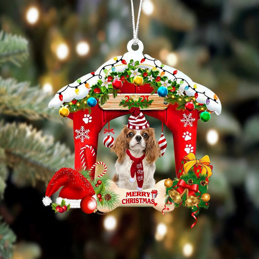 Cavalier King Charles Spaniel Christmas House Custom Shaped Two Sided Ornament OO3929