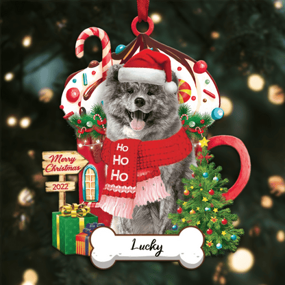 Personalized Ho Ho Ho Akita Dog Christmas Ornament for Christmas Tree Decor OO3911