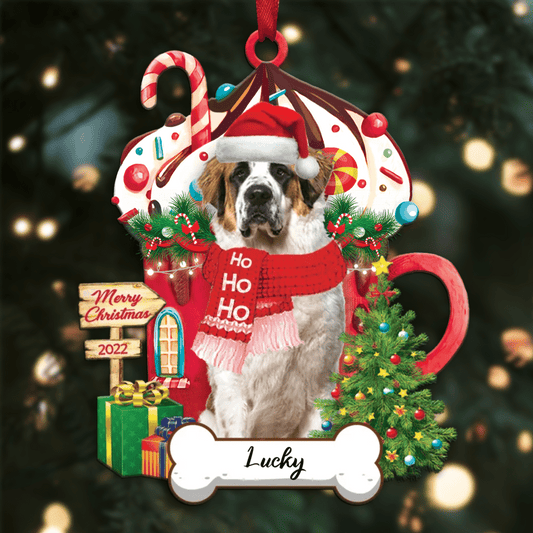 Personalized Ho Ho Ho Bernese Mountain Dog Christmas Ornament for Christmas Tree Decor OO3904