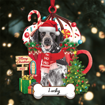 Personalized Ho Ho Ho Brittany Dog Christmas Ornament for Christmas Tree Decor SO1279