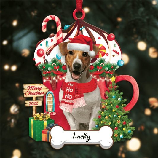 Personalized Ho Ho Ho Jack Russell Terrier Dog Christmas Ornament for Dog Lovers OO3881