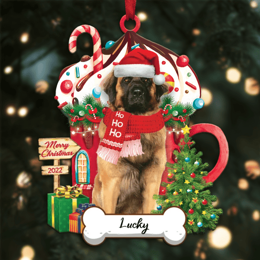 Personalized Ho Ho Ho Leonberger Dog Christmas Ornament for Dog Lovers OO3879