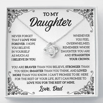 To My Daughter necklace, Gift From Dad, Daughter Gift, Daughter Necklace, Love Knot Necklace SO0274