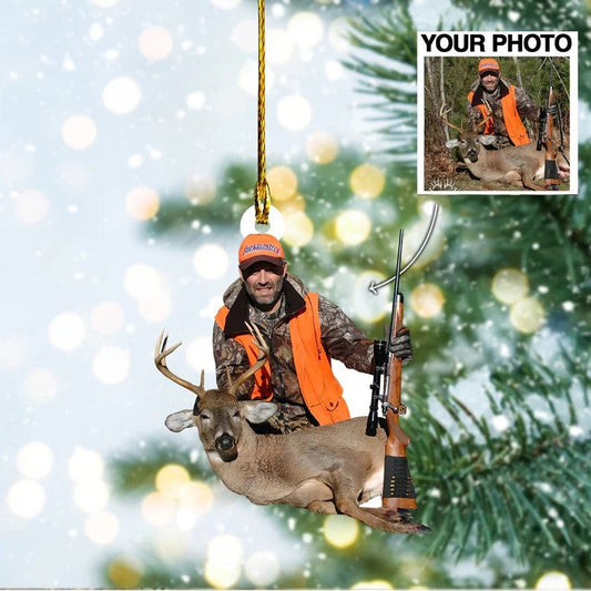 Custom Photo Deer Hunting Acrylic Ornament for Hunting Lovers, Hunting Ornament OO3538