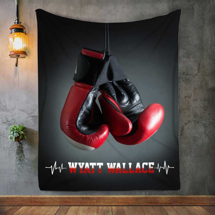 Customized Boxing Men Blanket, Christmas Boxer Throw Blanket, Gift for Dad, Husband BD0021