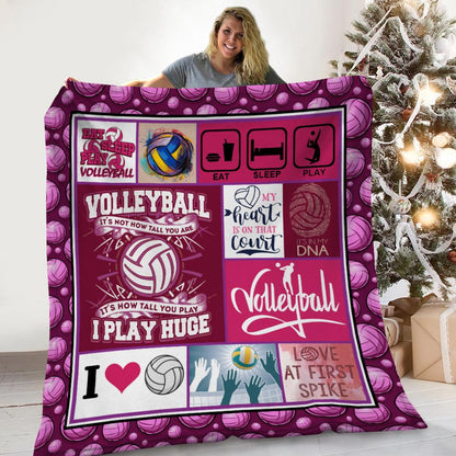 Funny Volleyball Eat Sleep Play Volleyball Blanket Gift For Volleyball Lovers BD0065