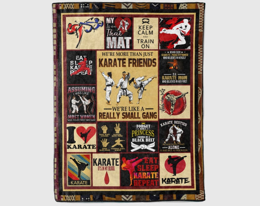 Karate Friends Blanket, Japanese Karate Blanket, Karate Lover Gift for Daughter Son BD0074