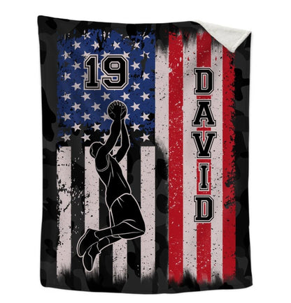 Personalized Basketball Blanket for Son, Basketball Players, Gift for Son Birthday, Basketball Team Gift BD0092