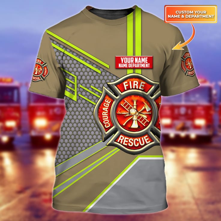 Coolest Personalized Name Department Firefighter 3D Men Tshirt, Firefighter Shirt, Gift for Firefighter TO3287