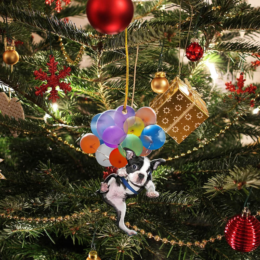 Boston Terrier Dog Fly With Bubbles Car Hanging Ornament Dog Ornament Lasfour SO1490