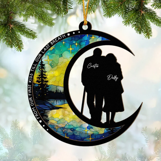 From Our First Kiss Till Our Last Breath - Personalized Suncatcher Ornament OA0027