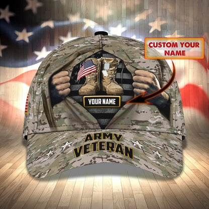 3D Classic Cap Army Veteran Personalized Name Cap 41 Lasfour CA1347