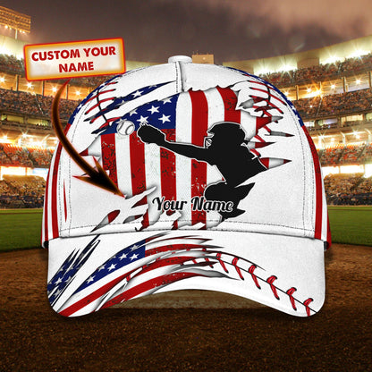 3D Classic Cap Baseball Catcher Personalized Name Cap 43 Lasfour CA1240