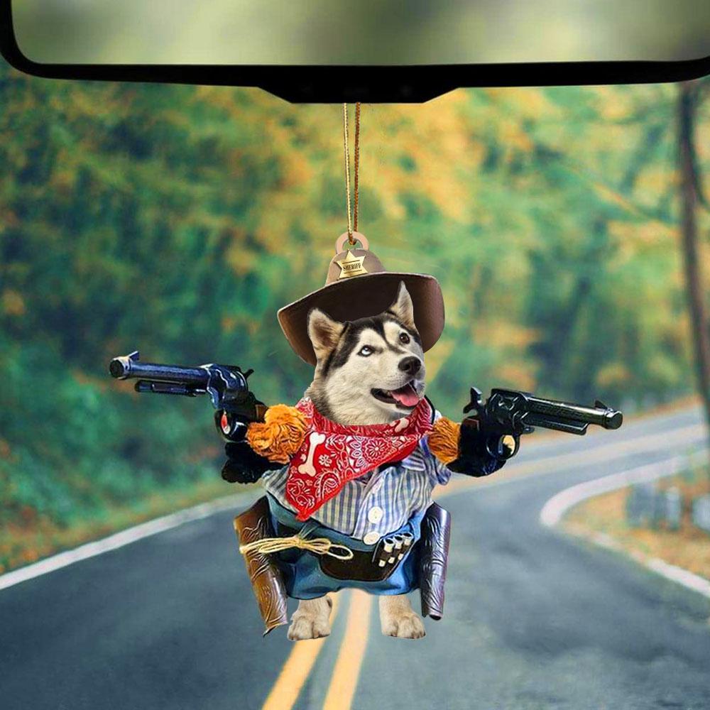 Husky Cowboy Hanging Ornament Dog Ornament Dog Lover Gift OO0671