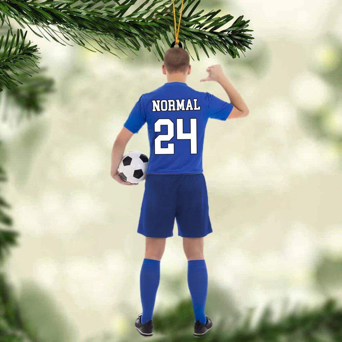 Personalized Ornament Soccer Player Acrylic Ornament 2 Sides Christmas Ornament For Soccer Lovers OO1814