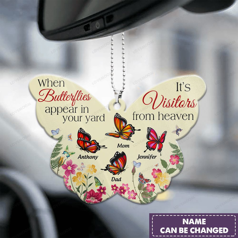 Personalized Memorial Ornament Butterfly Ornament For Loss Of Dad Mom Remembrance Ornaments OO0984